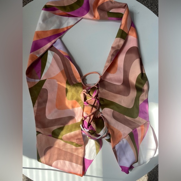URBAN OUTFITTERS KISS THE SKY ‘70s VIBE SCARF TOP SIZE XS - Picture 4 of 7